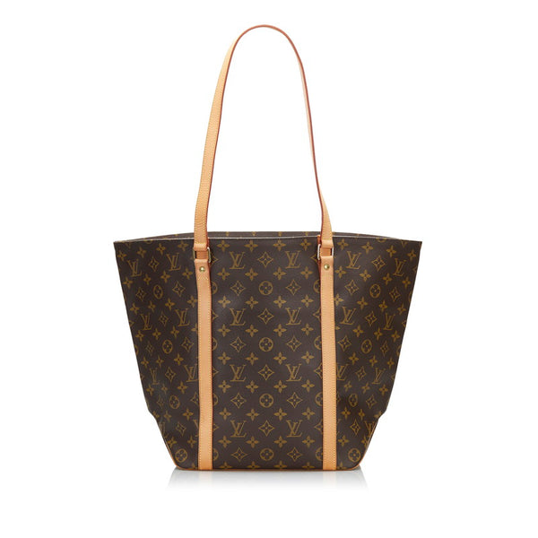 ルイ ヴィトン モノグラム サックショッピング トートバッグ ショルダーバッグ M51108 ブラウン PVC レザー レディース LOUIS VUITTON 【中古】