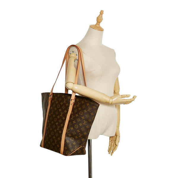 ルイ ヴィトン モノグラム サックショッピング トートバッグ ショルダーバッグ M51108 ブラウン PVC レザー レディース LOUIS VUITTON 【中古】
