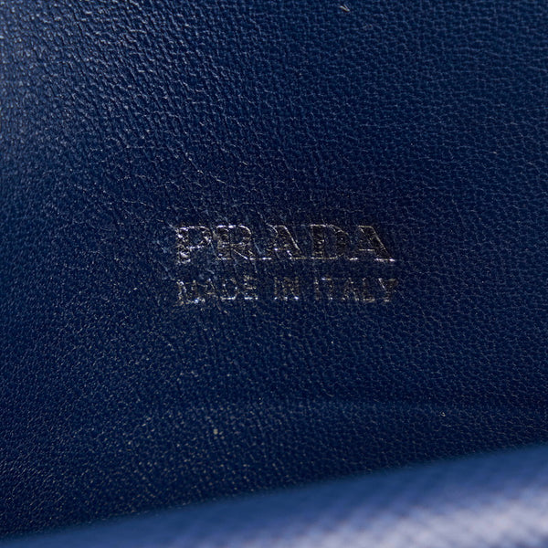 プラダ サフィアーノ チェーン ショルダーバッグ BT0992 ブルー レザー レディース PRADA 【中古】