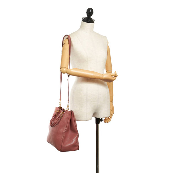 ミュウミュウ マドラス ハンドバッグ ショルダーバッグ 2WAY ピンク レザー レディース MIUMIU 【中古】