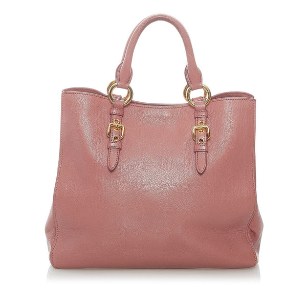 ミュウミュウ マドラス ハンドバッグ ショルダーバッグ 2WAY ピンク レザー レディース MIUMIU 【中古】