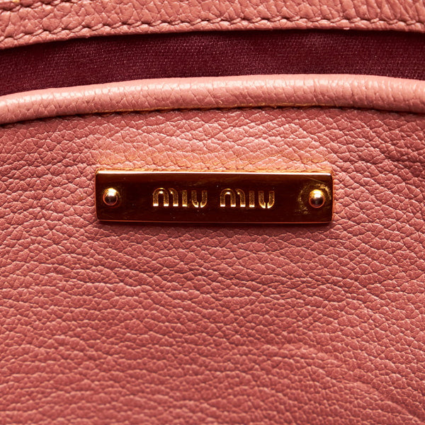 ミュウミュウ マドラス ハンドバッグ ショルダーバッグ 2WAY ピンク レザー レディース MIUMIU 【中古】