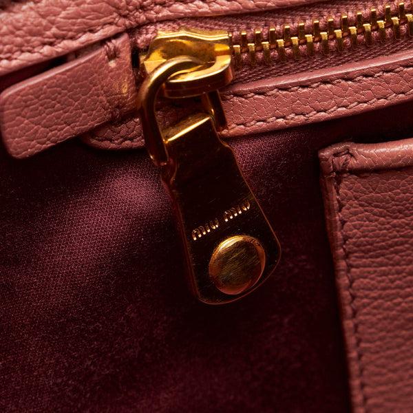 ミュウミュウ マドラス ハンドバッグ ショルダーバッグ 2WAY ピンク レザー レディース MIUMIU 【中古】