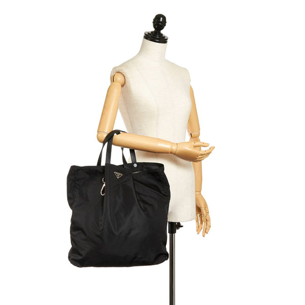 プラダ トートバッグ ブラック ナイロン レディース PRADA 【中古】