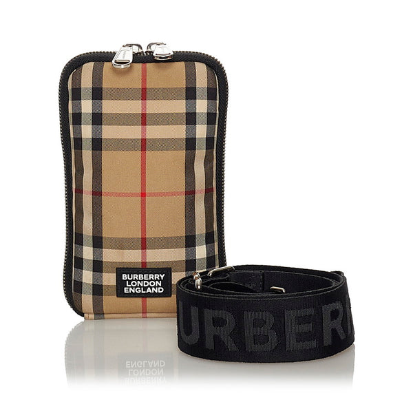 バーバリー ノヴァチェック ミニショルダーバッグ ベージュ キャンバス レディース BURBERRY 【中古】