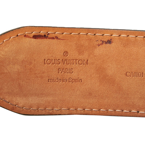 ルイ ヴィトン マヒナ サンチュール ペルフォ 90/38 ベルト M6931 ブラック レザー レディース LOUIS VUITTON 【中古】