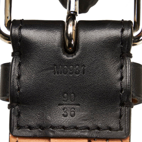 ルイ ヴィトン マヒナ サンチュール ペルフォ 90/38 ベルト M6931 ブラック レザー レディース LOUIS VUITTON 【中古】