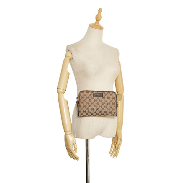 グッチ GGキャンバス ウエストバッグ ボディバッグ 449174 ベージュ ブラウン キャンバス レザー ユニセックス GUCCI 【中古】