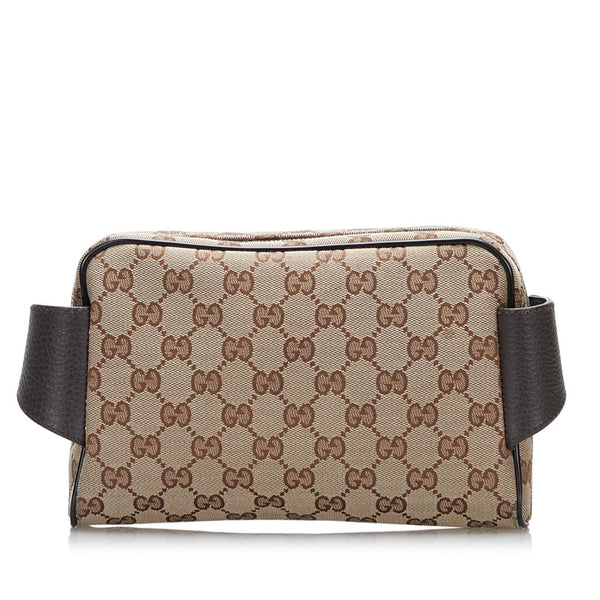 グッチ GGキャンバス ウエストバッグ ボディバッグ 449174 ベージュ ブラウン キャンバス レザー ユニセックス GUCCI 【中古】