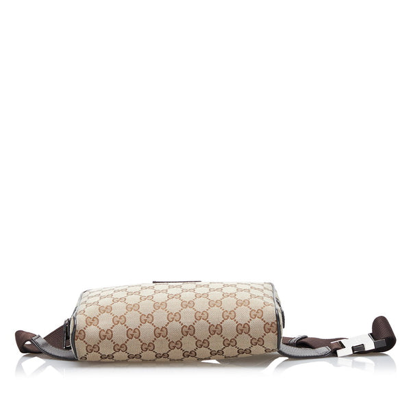 グッチ GGキャンバス ウエストバッグ ボディバッグ 449174 ベージュ ブラウン キャンバス レザー ユニセックス GUCCI 【中古】