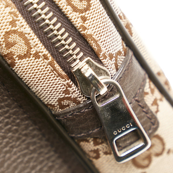 グッチ GGキャンバス ウエストバッグ ボディバッグ 449174 ベージュ ブラウン キャンバス レザー ユニセックス GUCCI 【中古】