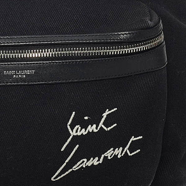 サンローラン 534968 ブラック キャンバス レザー リュック バックパック レディース SAINT LAURENT 【中古】