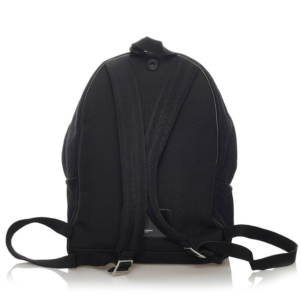 サンローラン 534968 ブラック キャンバス レザー リュック バックパック レディース SAINT LAURENT 【中古】