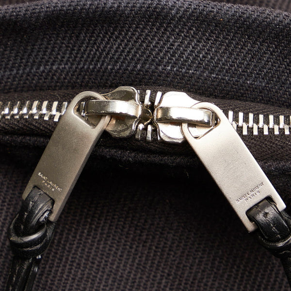 サンローラン 534968 ブラック キャンバス レザー リュック バックパック レディース SAINT LAURENT 【中古】