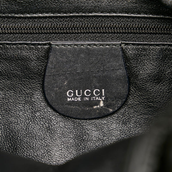 グッチ バンブー ハンドバッグ ショルダーバッグ 2WAY 001 3754 ブラック エナメル レザー レディース GUCCI 【中古】