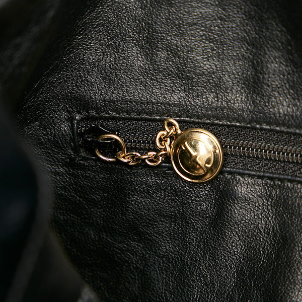 グッチ バンブー ハンドバッグ ショルダーバッグ 2WAY 001 3754 ブラック エナメル レザー レディース GUCCI 【中古】