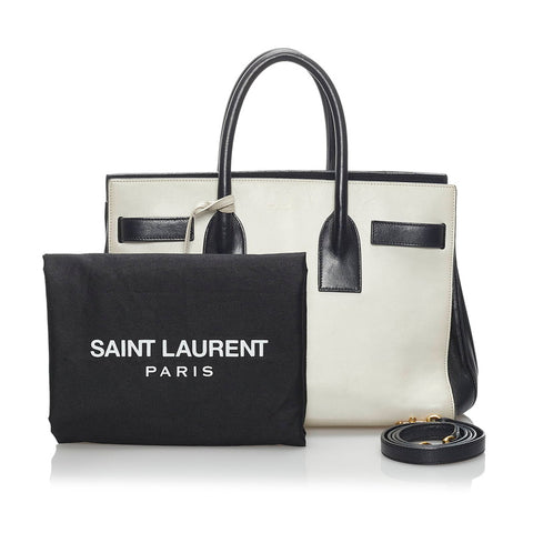 サンローラン サックドジュール ハンドバッグ ショルダーバッグ 2WAY 324823 ホワイト ブラック レザー レディース SAINT LAURENT 【中古】