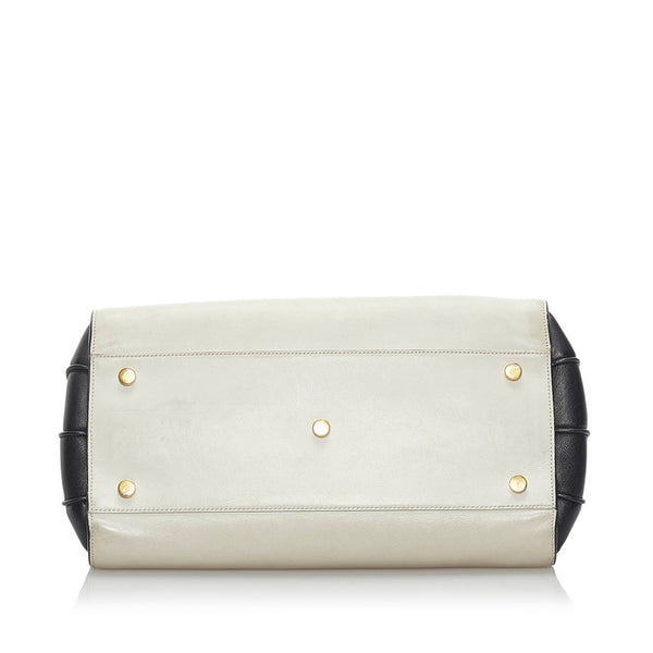 サンローラン サックドジュール ハンドバッグ ショルダーバッグ 2WAY 324823 ホワイト ブラック レザー レディース SAINT LAURENT 【中古】