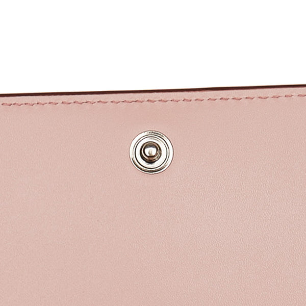 カルティエ ドゥーブルＣ 二つ折り財布 ピンク レザー レディース CARTIER 【中古】