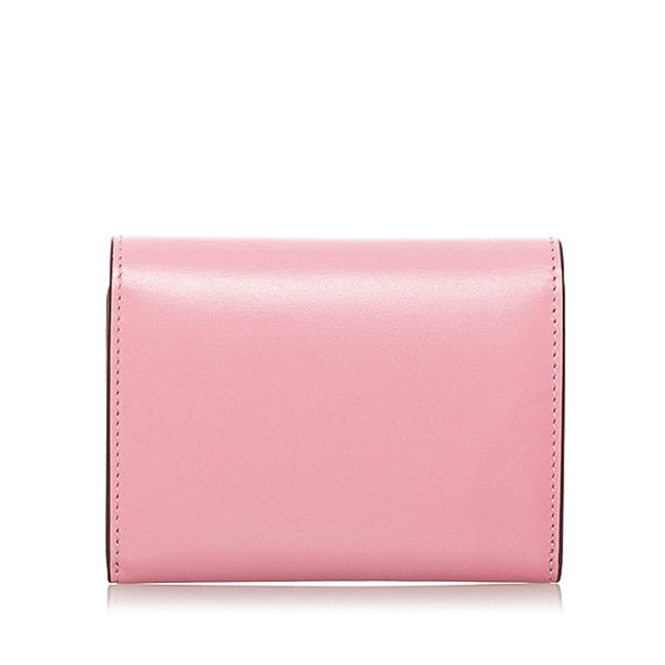 カルティエ ドゥーブルＣ 二つ折り財布 ピンク レザー レディース CARTIER 【中古】