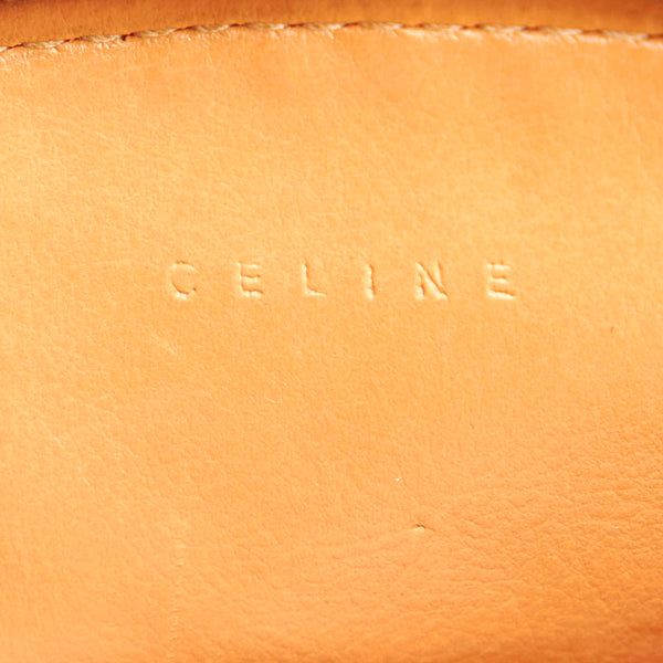 セリーヌ マカダム ブラウン PVC レザー ポーチ レディース CELINE 【中古】