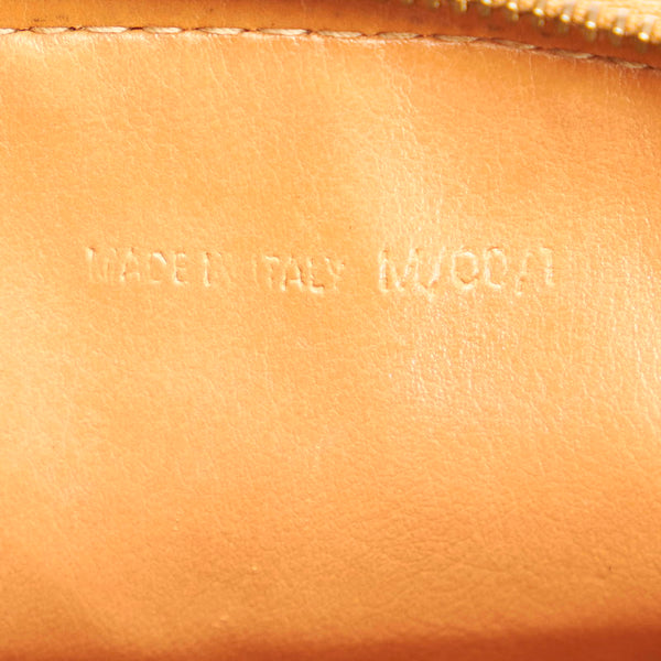 セリーヌ マカダム ブラウン PVC レザー ポーチ レディース CELINE 【中古】