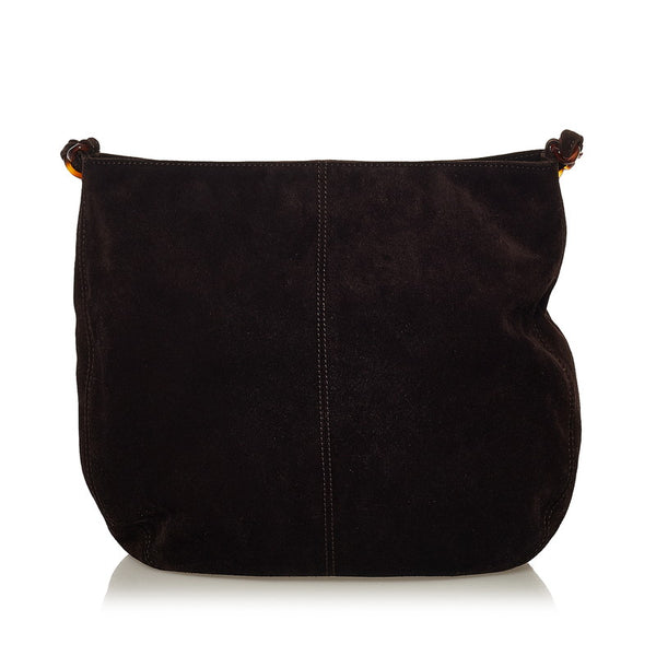 シャネル ココマーク チェーン ショルダーバッグ ダークブラウン スウェード レディース CHANEL 【中古】