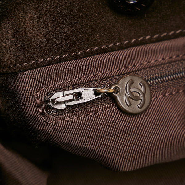 シャネル ココマーク チェーン ショルダーバッグ ダークブラウン スウェード レディース CHANEL 【中古】