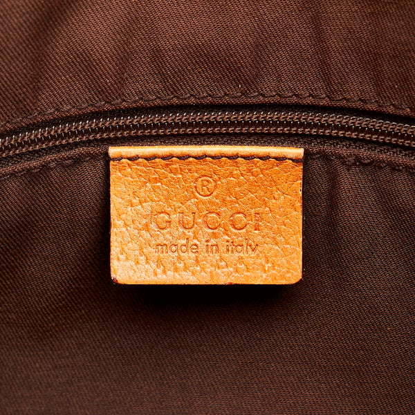 グッチ ＧGキャンバス ハンドバッグ 130736 ブラウン オレンジ キャンバス レザー レディース GUCCI 【中古】