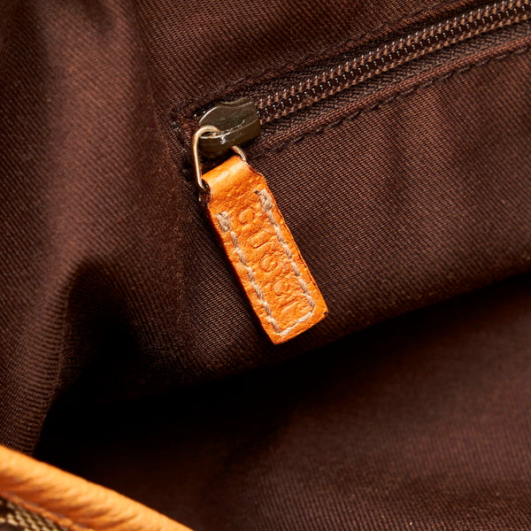 グッチ ＧGキャンバス ハンドバッグ 130736 ブラウン オレンジ キャンバス レザー レディース GUCCI 【中古】