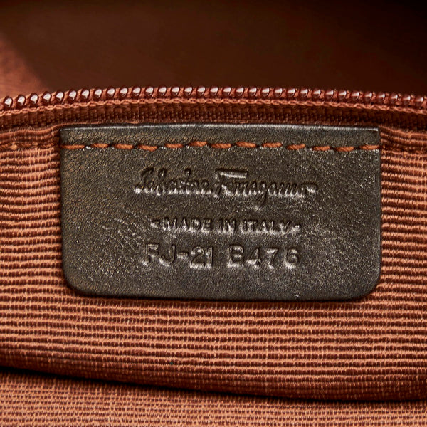 サルヴァトーレフェラガモ ガンチーニ トートバッグ FJ-21 B476 シャンパンゴールド PVC レザー レディース Salvatore Ferragamo 【中古】