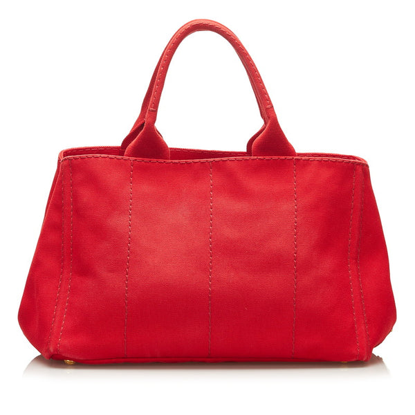 プラダ カナパ ハンドバッグ ショルダーバッグ 2WAY BN2439 ROSSO レッド キャンバス レディース PRADA 【中古】