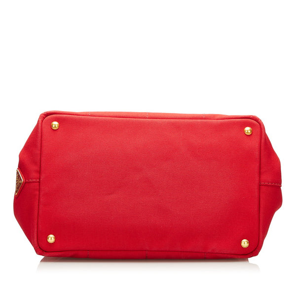 プラダ カナパ ハンドバッグ ショルダーバッグ 2WAY BN2439 ROSSO レッド キャンバス レディース PRADA 【中古】