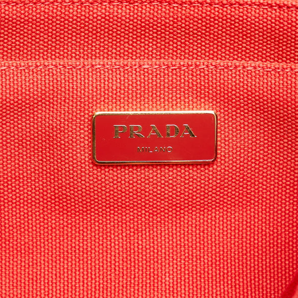 プラダ カナパ ハンドバッグ ショルダーバッグ 2WAY BN2439 ROSSO レッド キャンバス レディース PRADA 【中古】