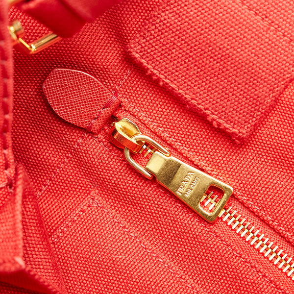 プラダ カナパ ハンドバッグ ショルダーバッグ 2WAY BN2439 ROSSO レッド キャンバス レディース PRADA 【中古】