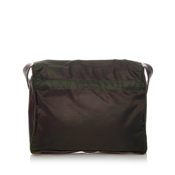 プラダ ポコノ カーキ ナイロン レザー 肩掛け ショルダーバッグ メンズ PRADA 【中古】
