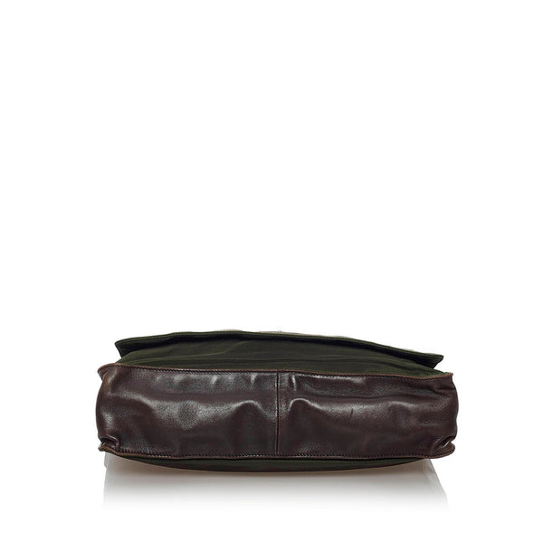 プラダ ポコノ カーキ ナイロン レザー 肩掛け ショルダーバッグ メンズ PRADA 【中古】