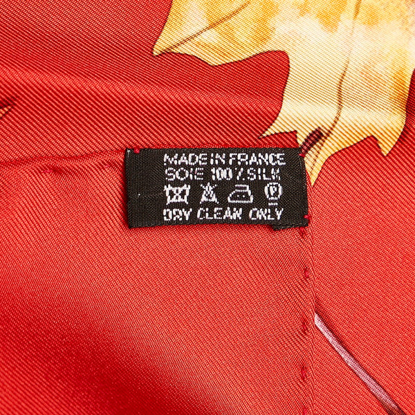 エルメス カレ90 WALK IN THE PARK スカーフ レッド マルチカラー シルク レディース HERMES 【中古】