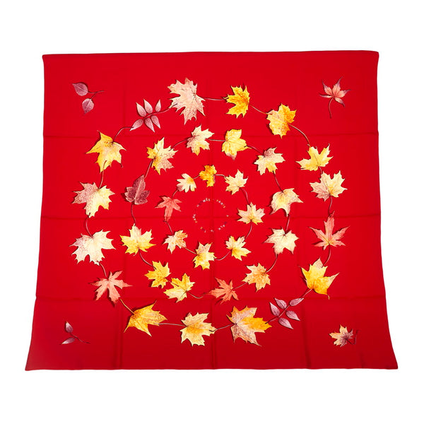 エルメス カレ90 WALK IN THE PARK スカーフ レッド マルチカラー シルク レディース HERMES 【中古】