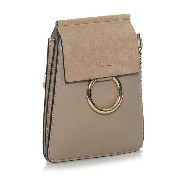 クロエ FAYE スモールブレスレットバッグ ハンドバッグ ショルダーバッグ ２WAY グレージュ スムースレザー レザー レディース Chloe 【中古】