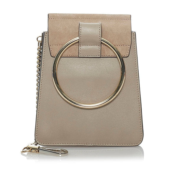 クロエ FAYE スモールブレスレットバッグ ハンドバッグ ショルダーバッグ ２WAY グレージュ スムースレザー レザー レディース Chloe 【中古】