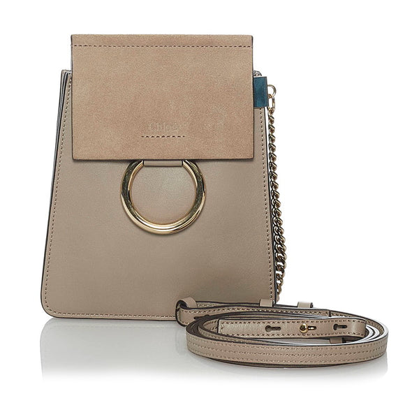 クロエ FAYE スモールブレスレットバッグ ハンドバッグ ショルダーバッグ ２WAY グレージュ スムースレザー レザー レディース Chloe 【中古】