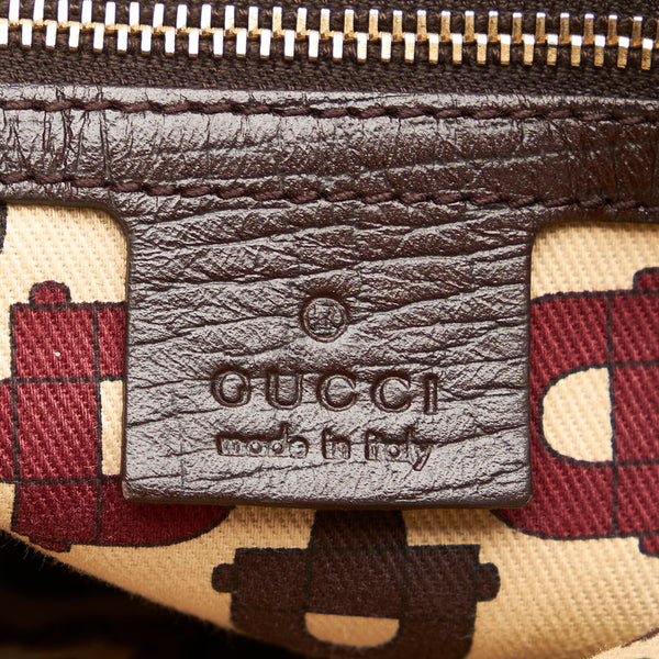 グッチ GGキャンバス シェリーライン 斜め掛け ショルダーバッグ 144388 ベージュ キャンバス レザー レディース GUCCI 【中古】