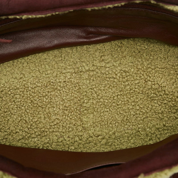 シャネル ココマーク ムートン ハンドバッグ ブラウン スウェード ウール レディース CHANEL 【中古】