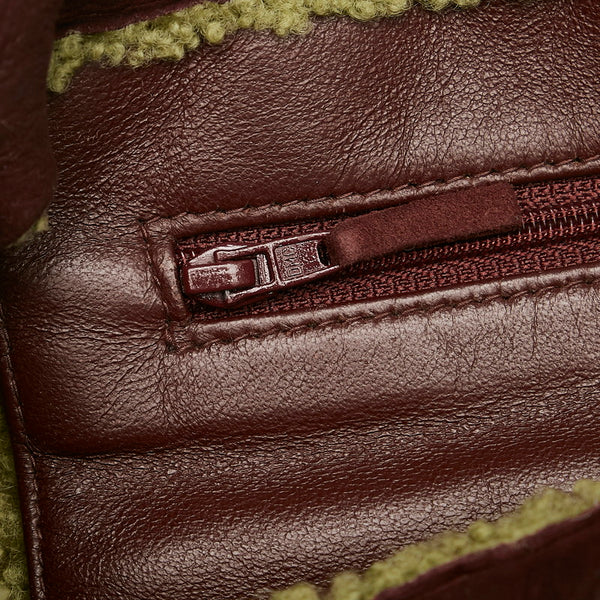 シャネル ココマーク ムートン ハンドバッグ ブラウン スウェード ウール レディース CHANEL 【中古】