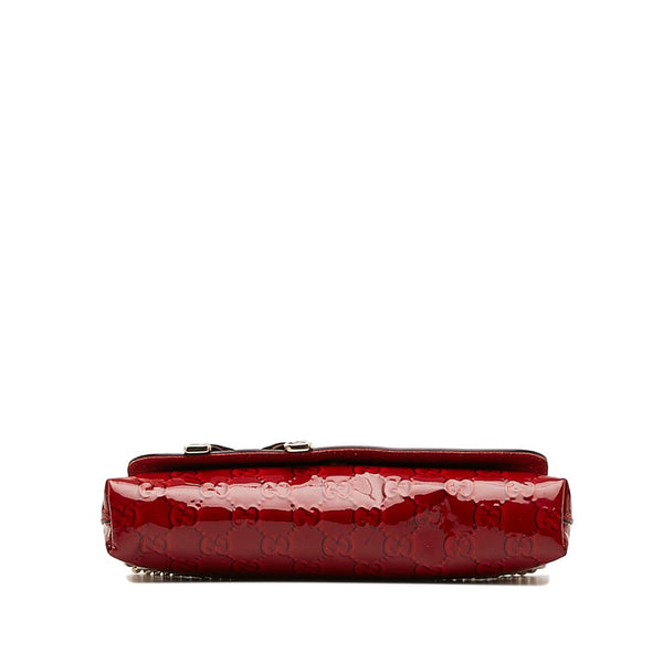 グッチ ブロードウェイ チェーン ショルダーバッグ 257611 レッド パテントレザー レディース GUCCI 【中古】