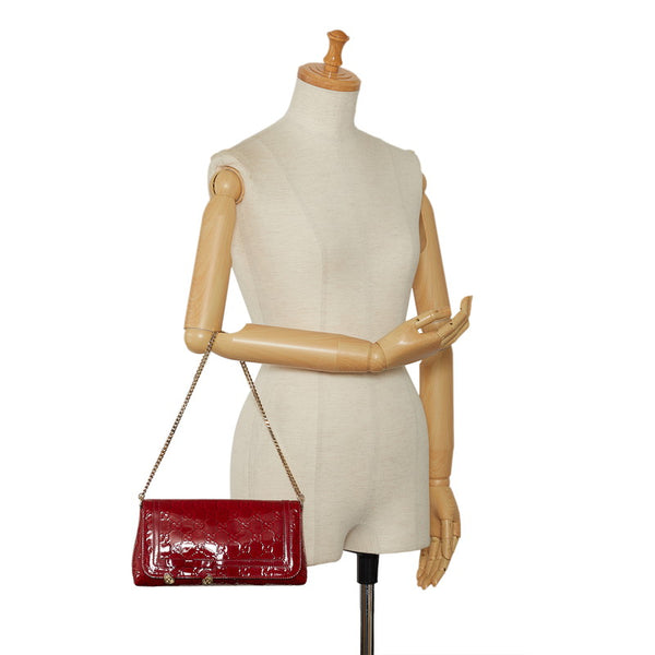 グッチ ブロードウェイ チェーン ショルダーバッグ 257611 レッド パテントレザー レディース GUCCI 【中古】