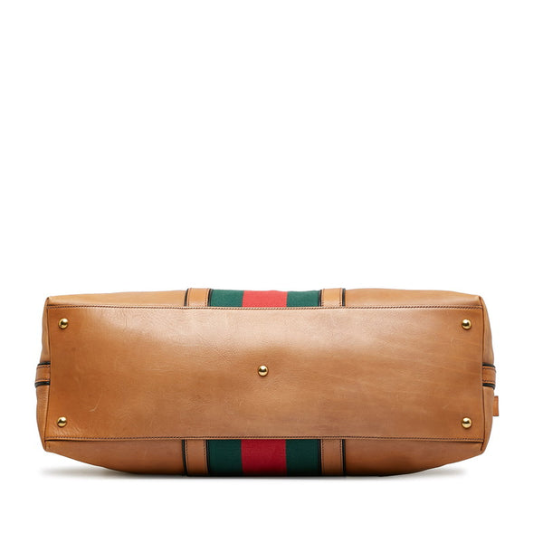 グッチ シェリー ボストンバッグ ショルダーバッグ 2WAY 307757 ブラウン マルチカラー レザー メンズ GUCCI 【中古】