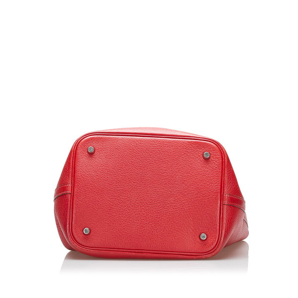 エルメス ピコタンMM シルバー金具 ハンドバッグ レッド トリヨンクレマンス レディース HERMES 【中古】