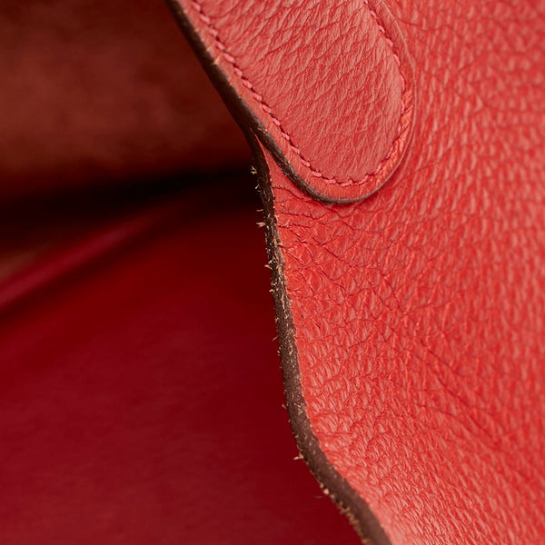 エルメス ピコタンMM シルバー金具 ハンドバッグ レッド トリヨンクレマンス レディース HERMES 【中古】